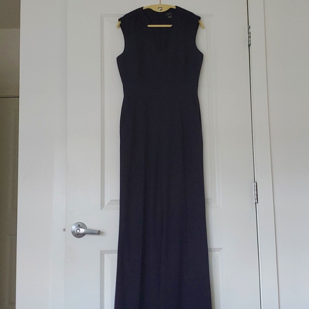 Tahari ASL Star Neck Jumpsuit Navy Size 4